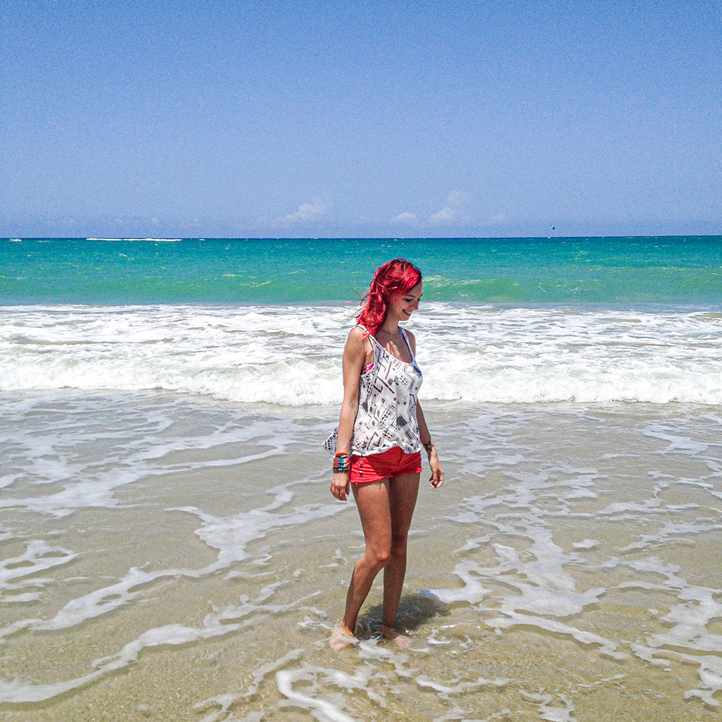 Glücklich, Karibik, Dominikanische Republik am Strand